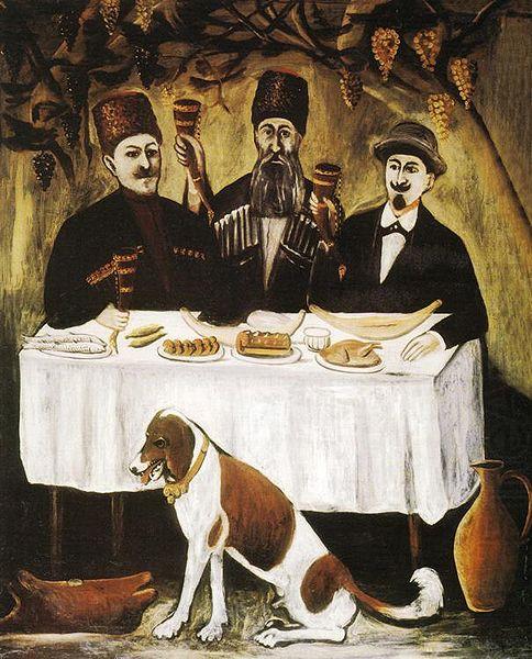 Niko Pirosmanashvili Feast in the Grape Pergola or Feast of Three Noblemen china oil painting image